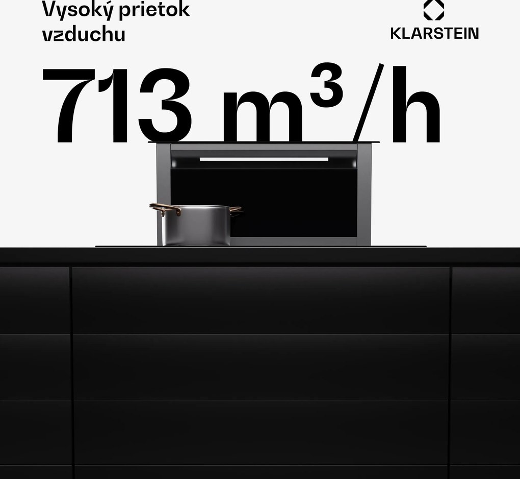 Klarstein Royal Flush Eco Slim 60, digestor, 60 cm, 713 m³/h, A
