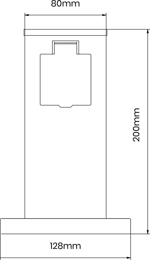 Elektrický záhradný stĺpik Electric, nerezová oceľ, 2 zásuvky, čierna, (20 cm)
