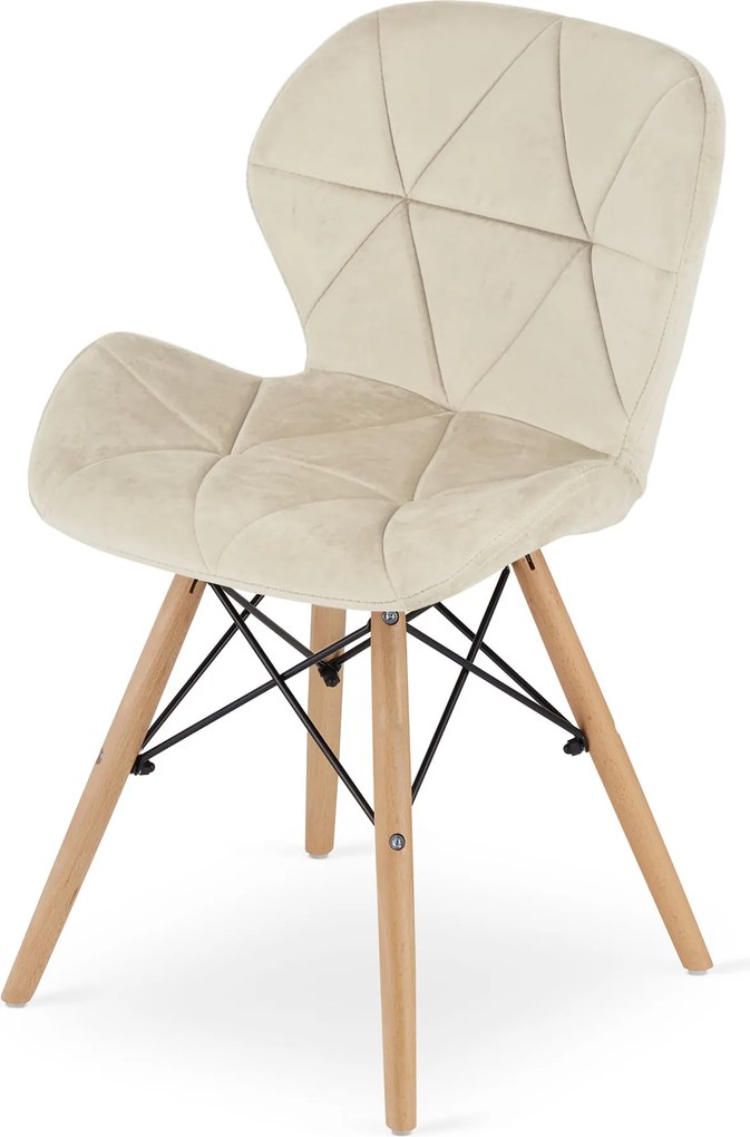 Béžová stolička LAGO VELVET