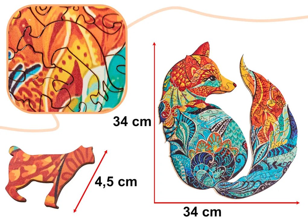 Drevené puzzle PREMIUM A3 | líška