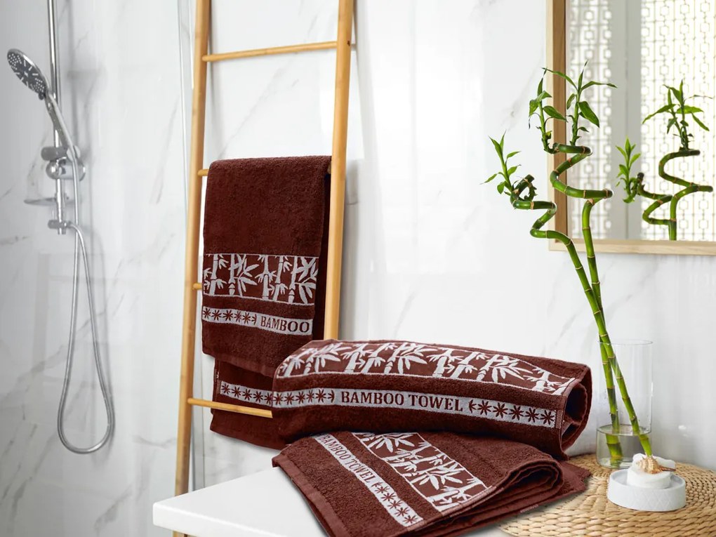 Bambusový uterák BAMBOO 50 x 90 cm hnedý, 70% bambusové vlákno | 30% bavlna