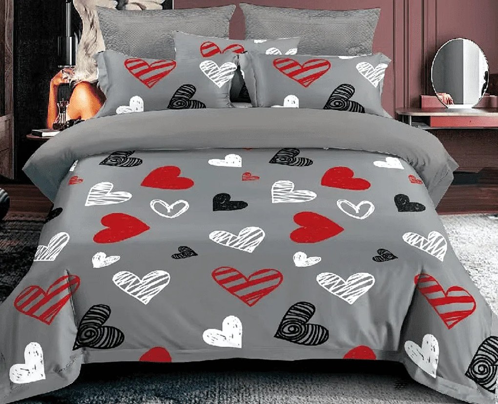 Obliečky Srdiečka 4 Bavlna 7-dielna súprava