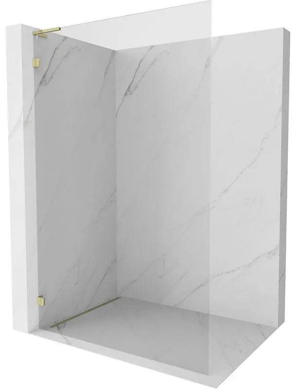 Mexen, Mexen Lunar L sprchová stena ľavá 90 x 200 cm, priehľadná 8 mm, zlatá - 830L-090-000-50-00-L