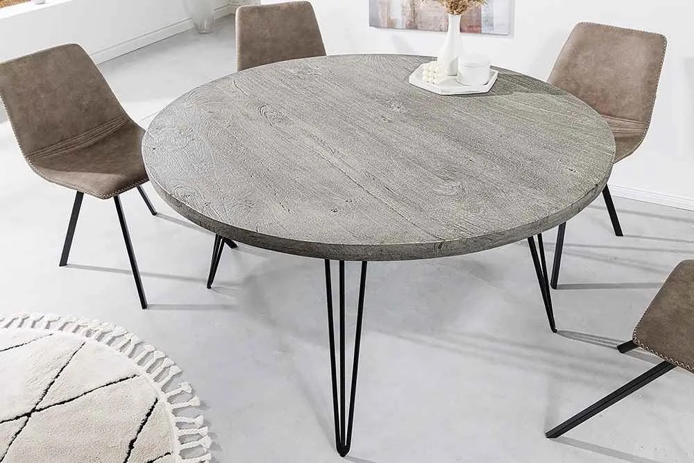 Dizajnový jedálenský stôl Shayla 80 cm sivé mango