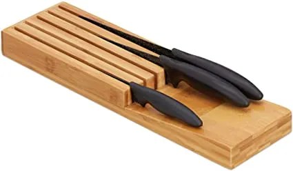 Bambusový organizér na nože do zásuvky RD10028871, 39 cm