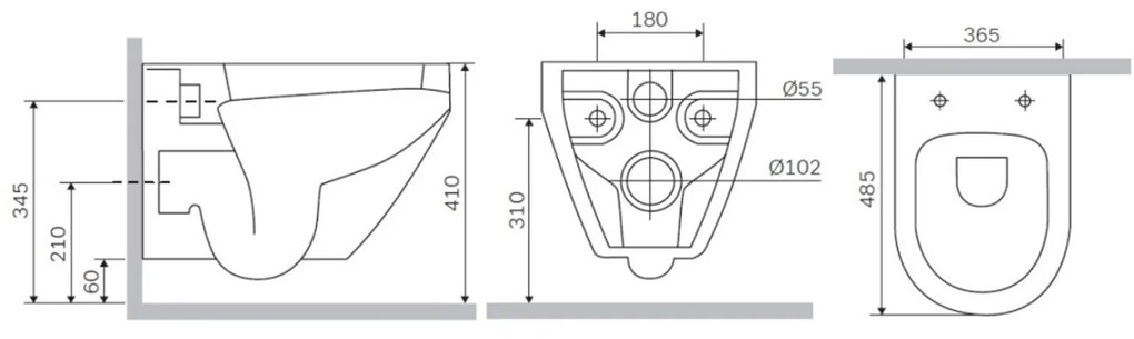 Závesné WC AM.PM Spirit 2.0 CSB1700SC bezokrajové, so sedadlom Microlift, biele