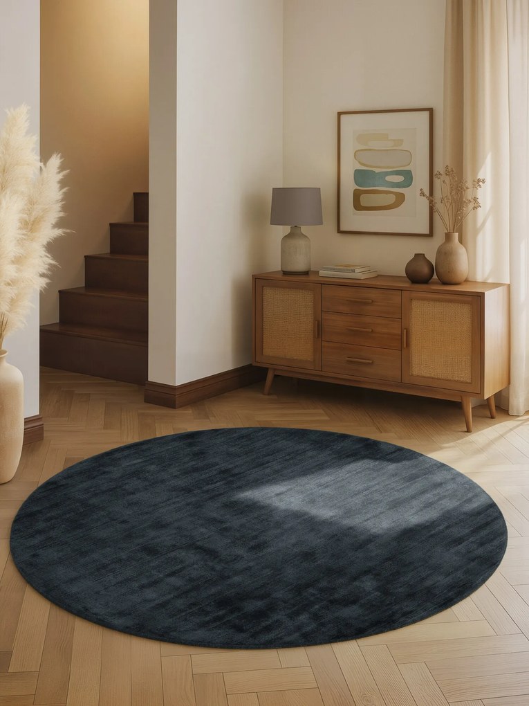 Vikosa, Kusový koberec Vikosa Jane 106299 Black kruh, 200x200 (priemer) kruh, čierna, detská izba