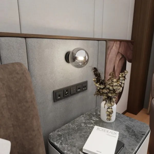 Nástenné svietidlo ROSSI 1xE14/10W/230V čierna/šedá