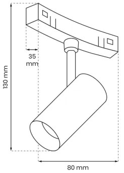 LED Bodové svietidlo do lištového systému MAGNETIC TRACK LED/7W/48V 4000K čierna