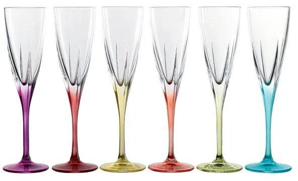 RCR FUSION COLOUR POHÁR NA ŠAMPANSKÉ 170ML SADA 6 KS