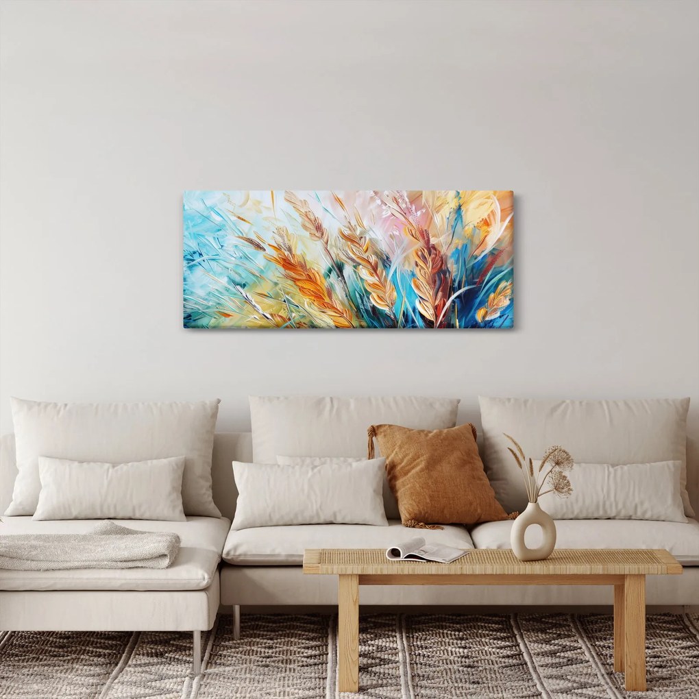 Obraz - Pšenica, abstrakcia (120x50 cm)