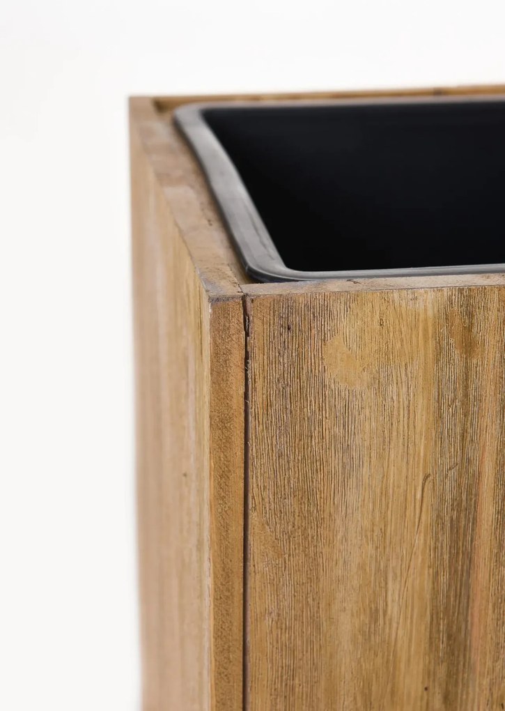 Kvetináč BLOCK, drevo akácie, výška 90 cm, hnedý