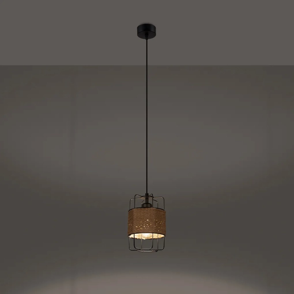 Závesné svietidlo Gizur, 1x šnúra/čierne drôtené tienidlo