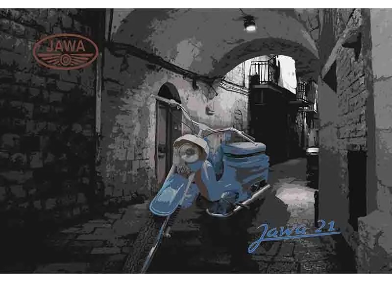 Ceduľa Jawa 21 - motocykel
