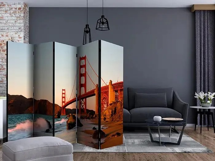 Paraván - Golden Gate Bridge - sunset, San Francisco II [Room Dividers]