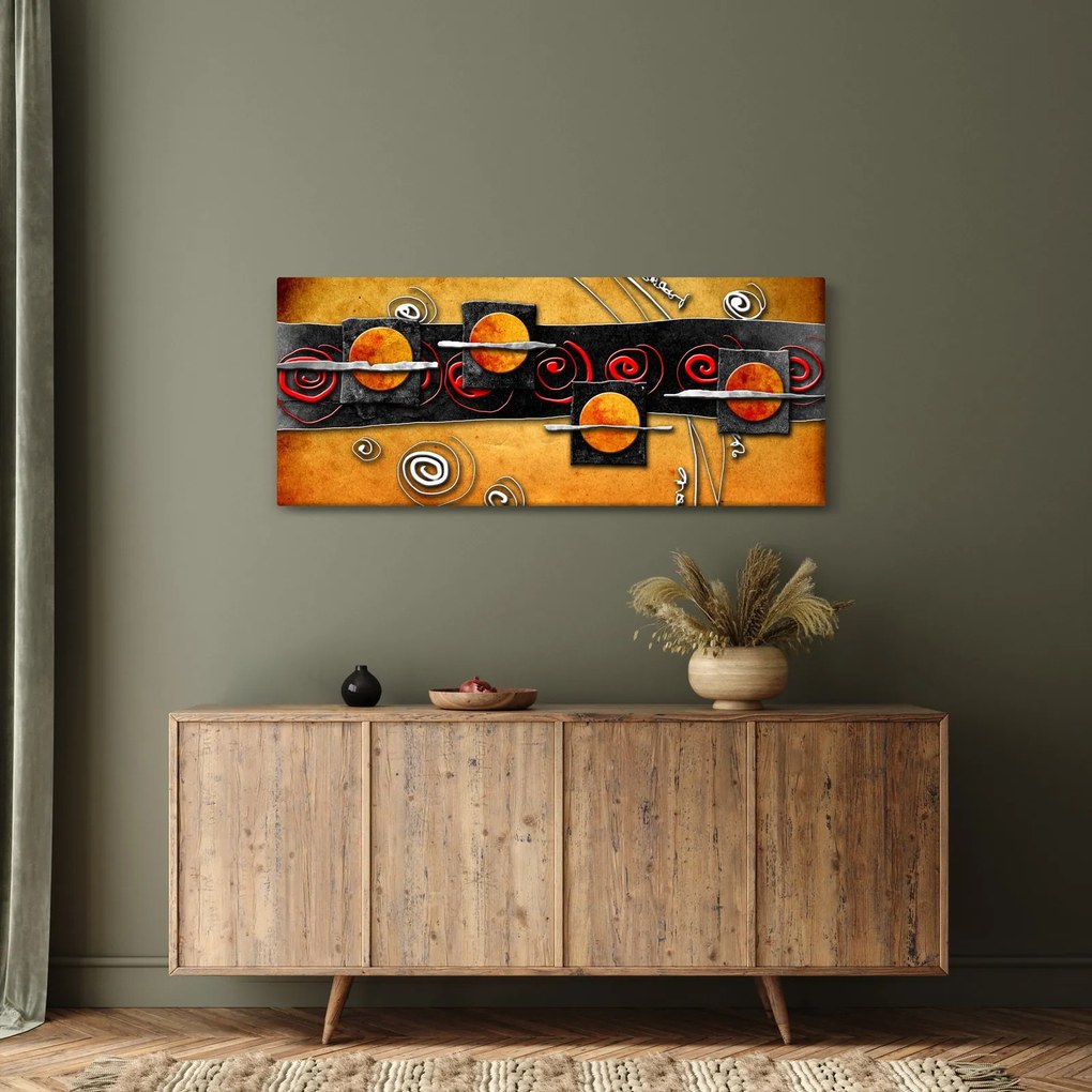 Obraz abstrakcie - Planéty (120x50 cm)