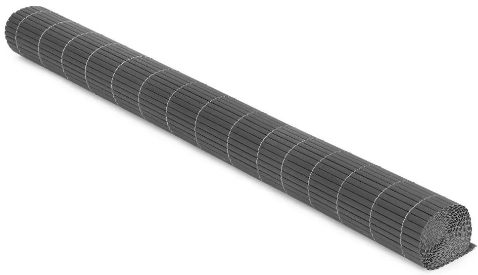 Obojstranná antracitová clona na balkón, plot a terasu z PVC Šírka: 1 m | Dĺžka: 5 m