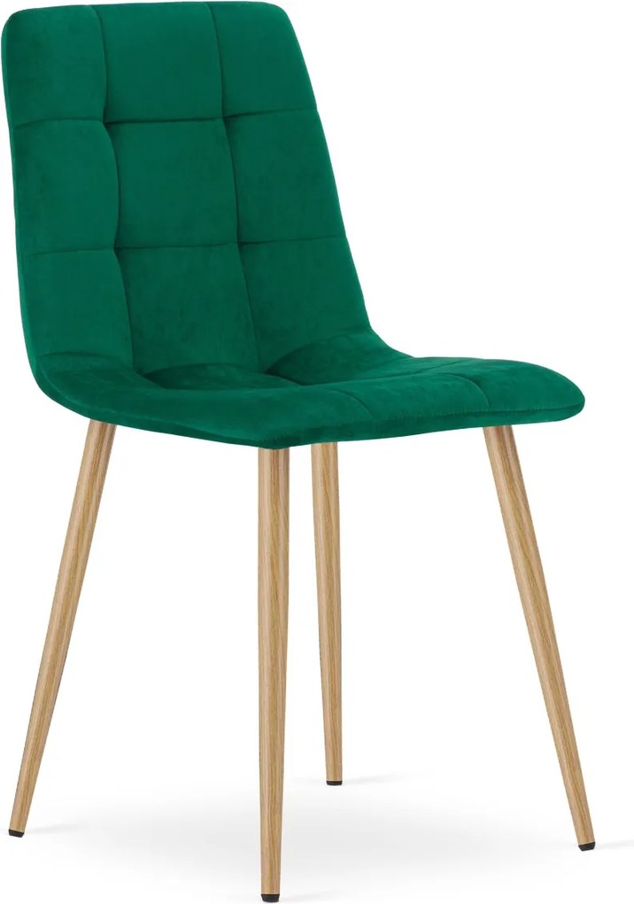 Zelená zamatová stolička KARA