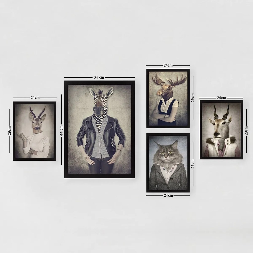 Sada obrazů Animal Heads 5 ks