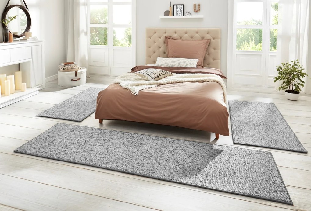 BT Carpet, Spálňová sada Wolly 102840 Grey, 3 diely: 67x140 (2x), 67x250 (1x), šedá, spálňa