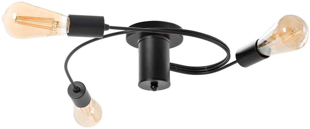 Toolight - Stropné svietidlo 3xE27 60W APP742-3C, čierna, OSW-01107