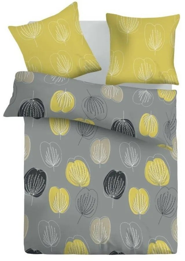 Kvalitex Bavlnené obliečky Grace sivá, 140 x 200 cm, 70 x 90 cm