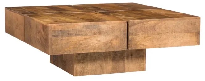 furniture-nabytek.cz - Masívny konferenčný stolík Amberley z mangového dreva, lakovaný, prírodný – 80×80 cm