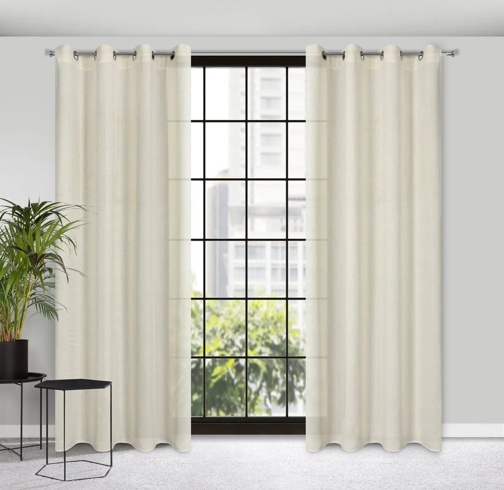 ZÁVES NA KRÚŽKOCH LIDIA 140X250 CM PRÍRODNÁ