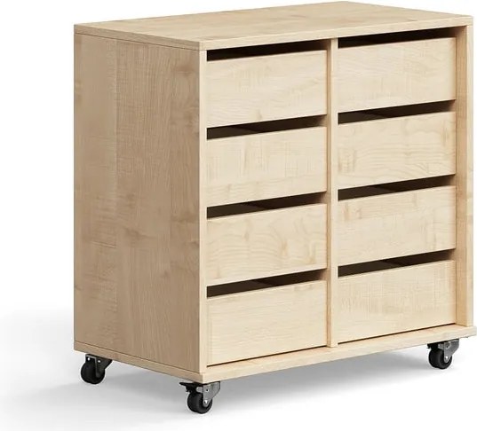 Študentská úložná skrinka CASPER, 8 zásuviek, breza