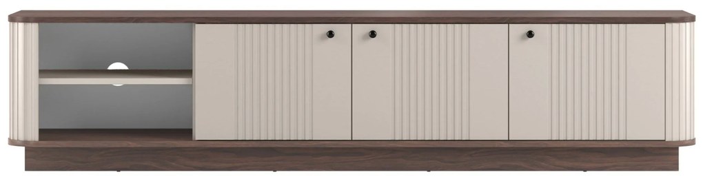 TV skrinka Vesper 3D 187 cm - kašmír / orech / čierne úchytky