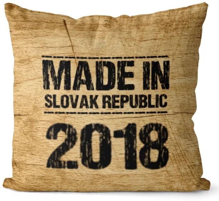 Vankúš Made In + rok (Veľkosť: 40 x 40 cm, rok: 2018)