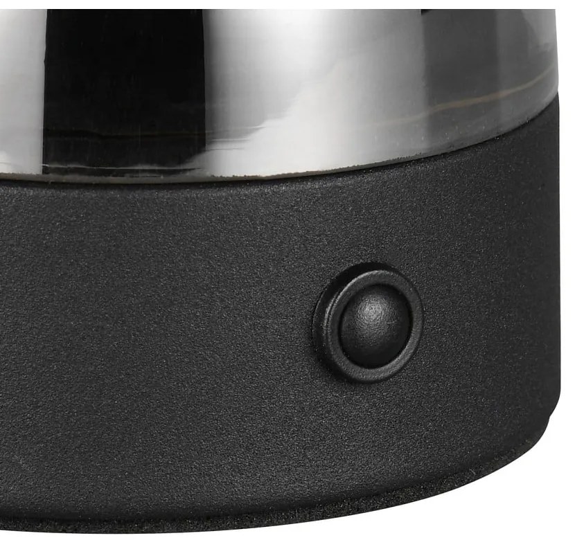 Sivá LED stolová lampa so skleneným tienidlom (výška 18 cm) Dooley – Reality