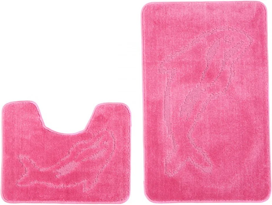 Kúpeľňové predložky 6213 ružové 2 ks, Velikosti 50x80cm