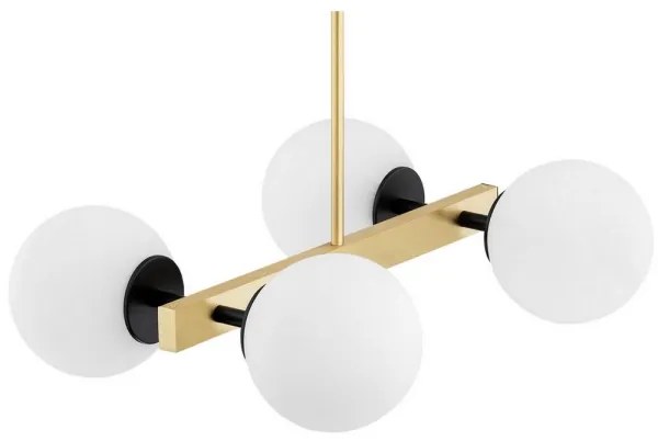 Argon 1767 - Luster na tyči FREEMONT 4xE27/15W/230V zlatá/biela/čierna