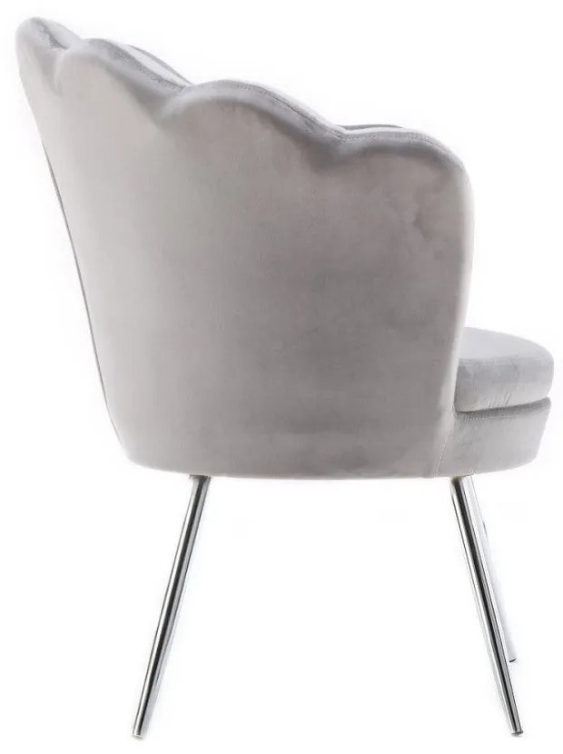 LuxuryForm DESIGN Kreslo FREY VELUR so striebornými nohami - svetlo šedé
