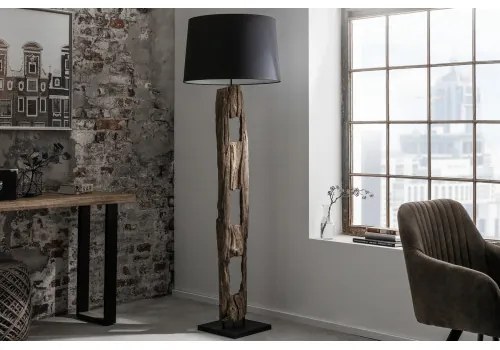 Stojaca lampa 41043 Barracuda 177cm Čierna Drevo Acacia - Komfort-nábytok