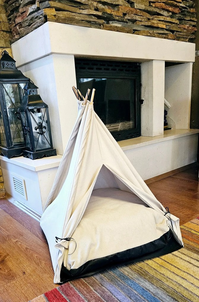 Pelíšek pro zvířata Teepee bílý