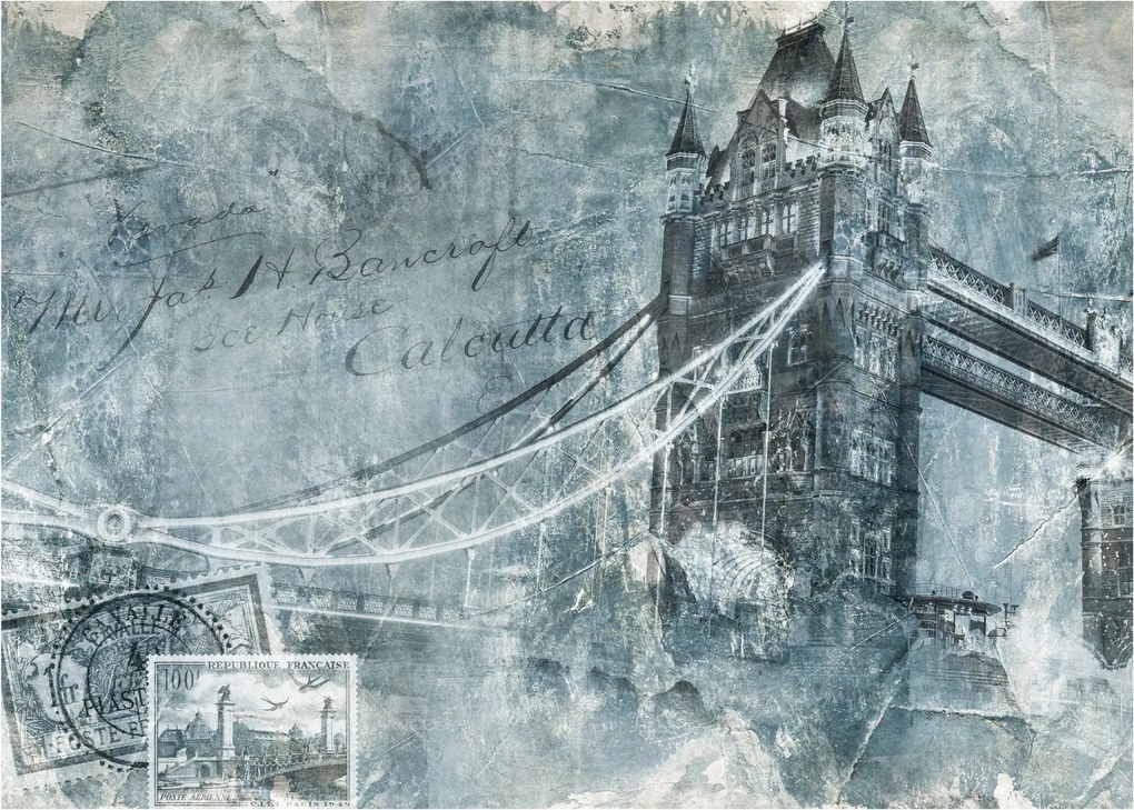 Obraz - Tower Bridge v chladných tónoch (70x50 cm)