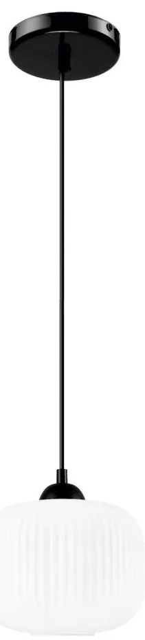 Luster na lanku HARMA 1xE27/15W/230V pr. 20 cm biela/čierna