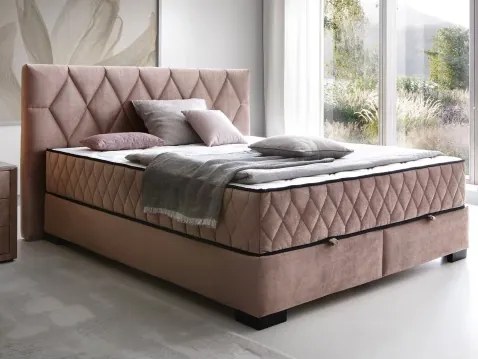 Posteľ Reve 180x200 cm, tmavo ružová látka%