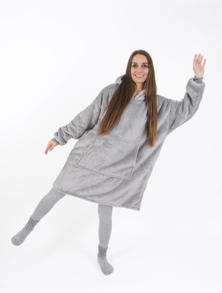 Baránková mikina mikroplyš – Laura svetlo šedá veľkosť M