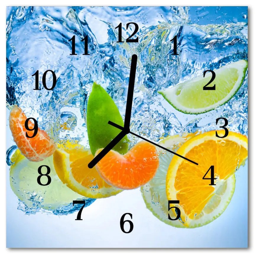 Nástenné sklenené hodiny Citrus 30x30 cm