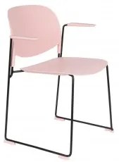 Jídelní židle s područkama STACKS ZUIVER,plast růžový White Label Living 1200225