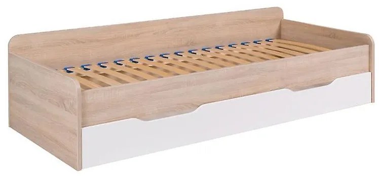 Posteľ Twins dub sonoma/biela
