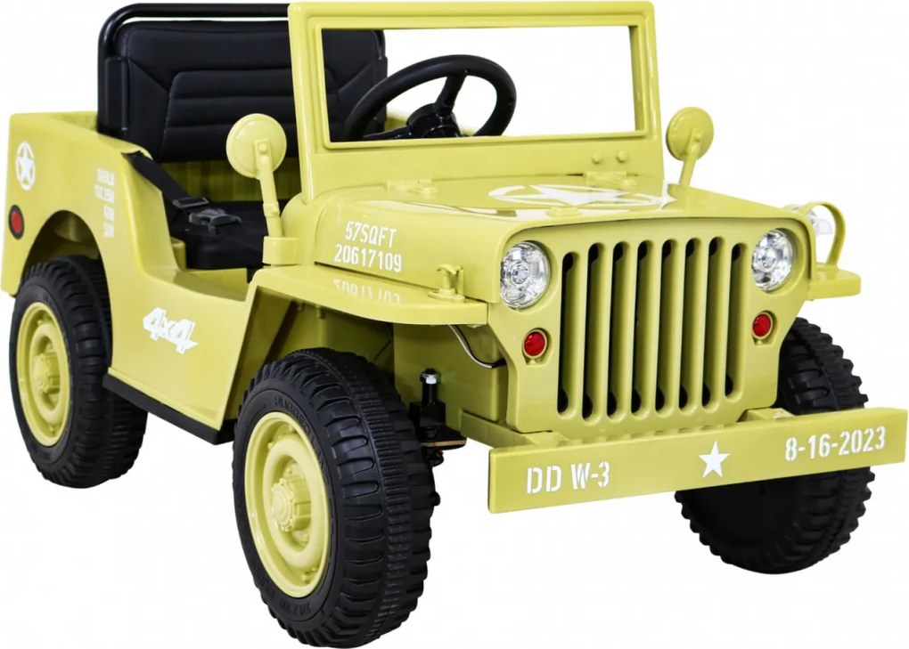 Ramiz Retro vojenské auto pre deti béžové + pohon 4x4