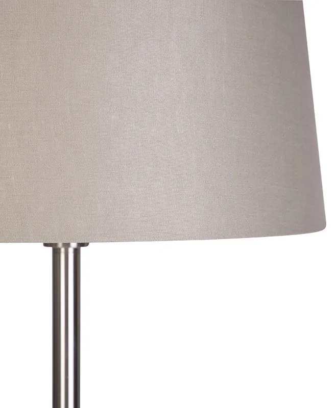 Moderná stojaca lampa oceľ s tienidlom taupe 45 cm - Simplo