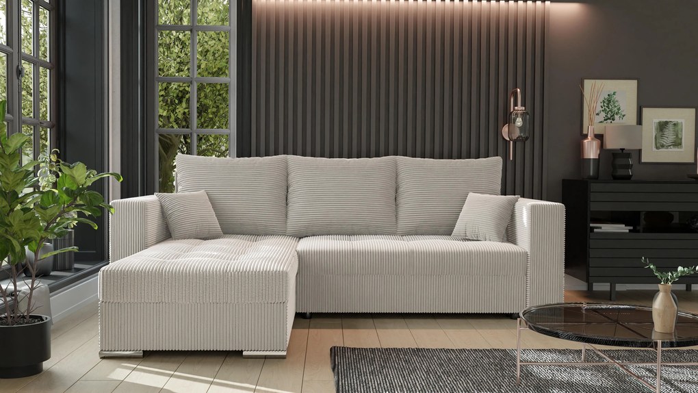 Rohová sedačka Josie (L) (béžová). Akcia -21%. Vlastná spoľahlivá doprava až k Vám domov. 1133159