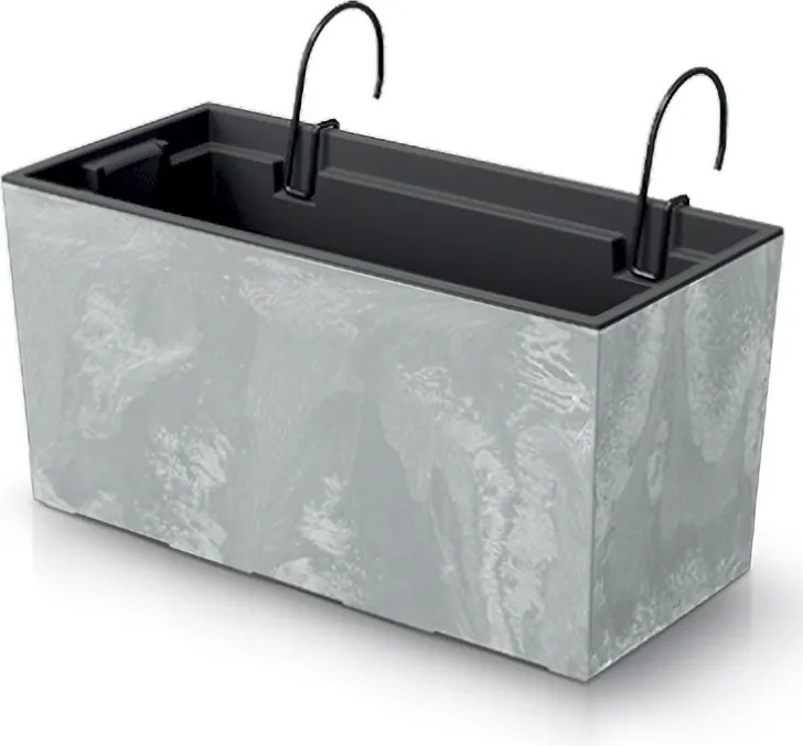 Plastový balkónový kvetináč DUC400EW 39,5 cm - sivý betón