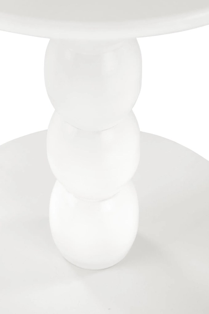 Odkladací stolík Cirilla 40 cm z masívu biely