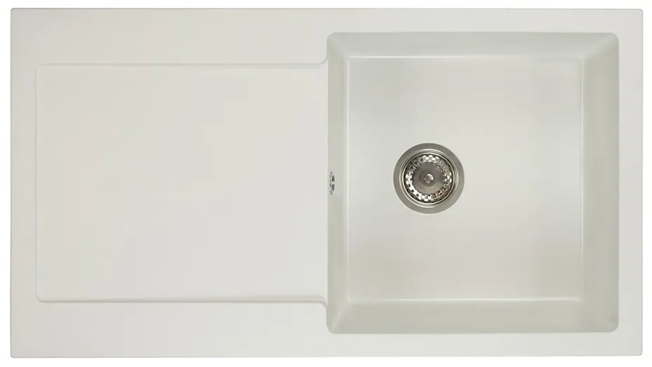 Kuchynský drez Adaxa (biela) (s 1 otvorom pre batériu) (L). Vlastná spoľahlivá doprava až k Vám domov. 1066140